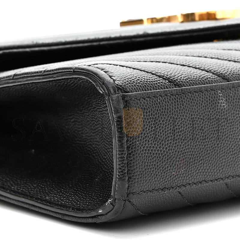 YSL MATELASSE CHEVRON MEDIUM SATCHEL BLACK 1187413 (24*17.5*6cm)